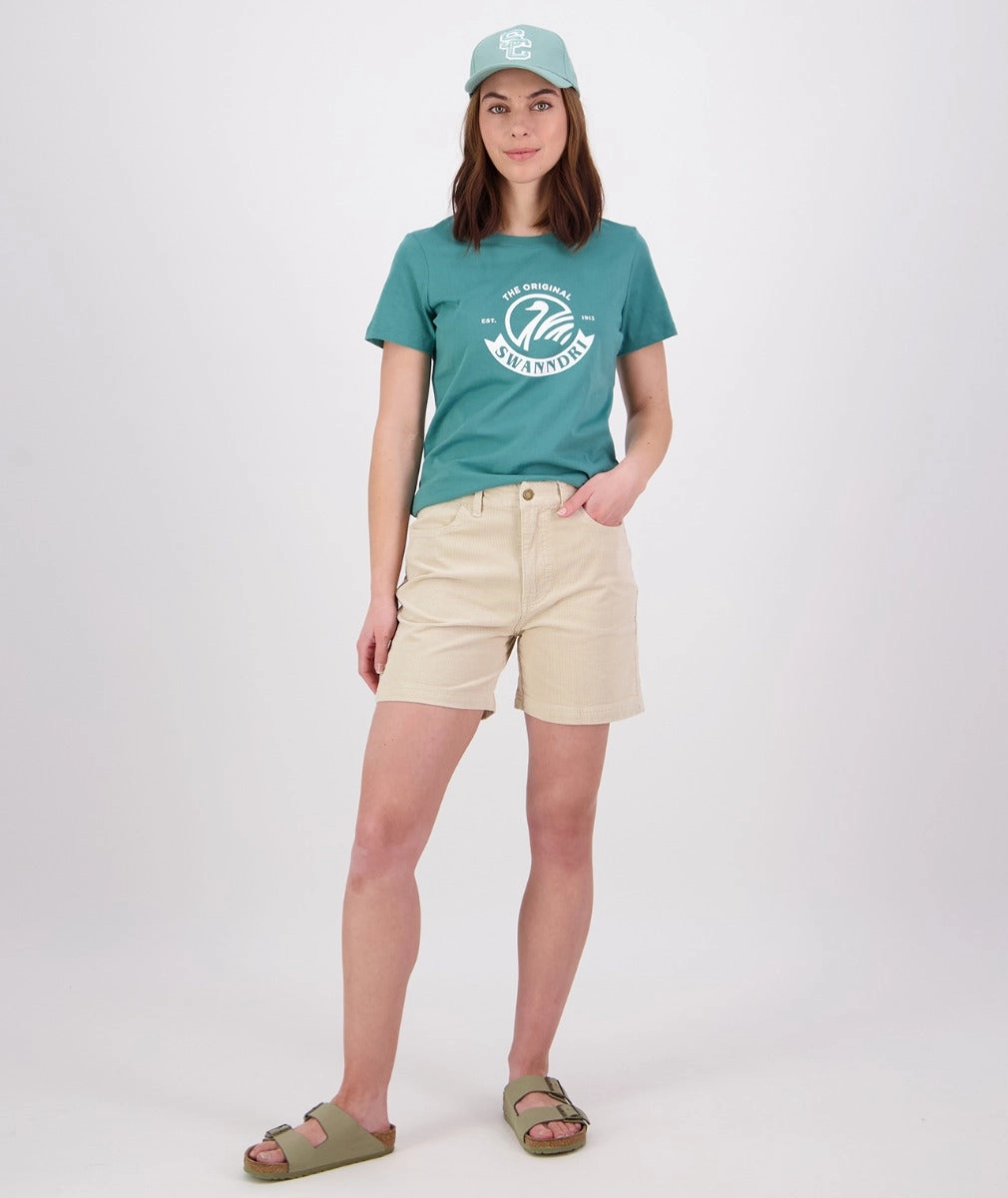 Swanndri Womens Original V3 T Shirt Jade Green/White
