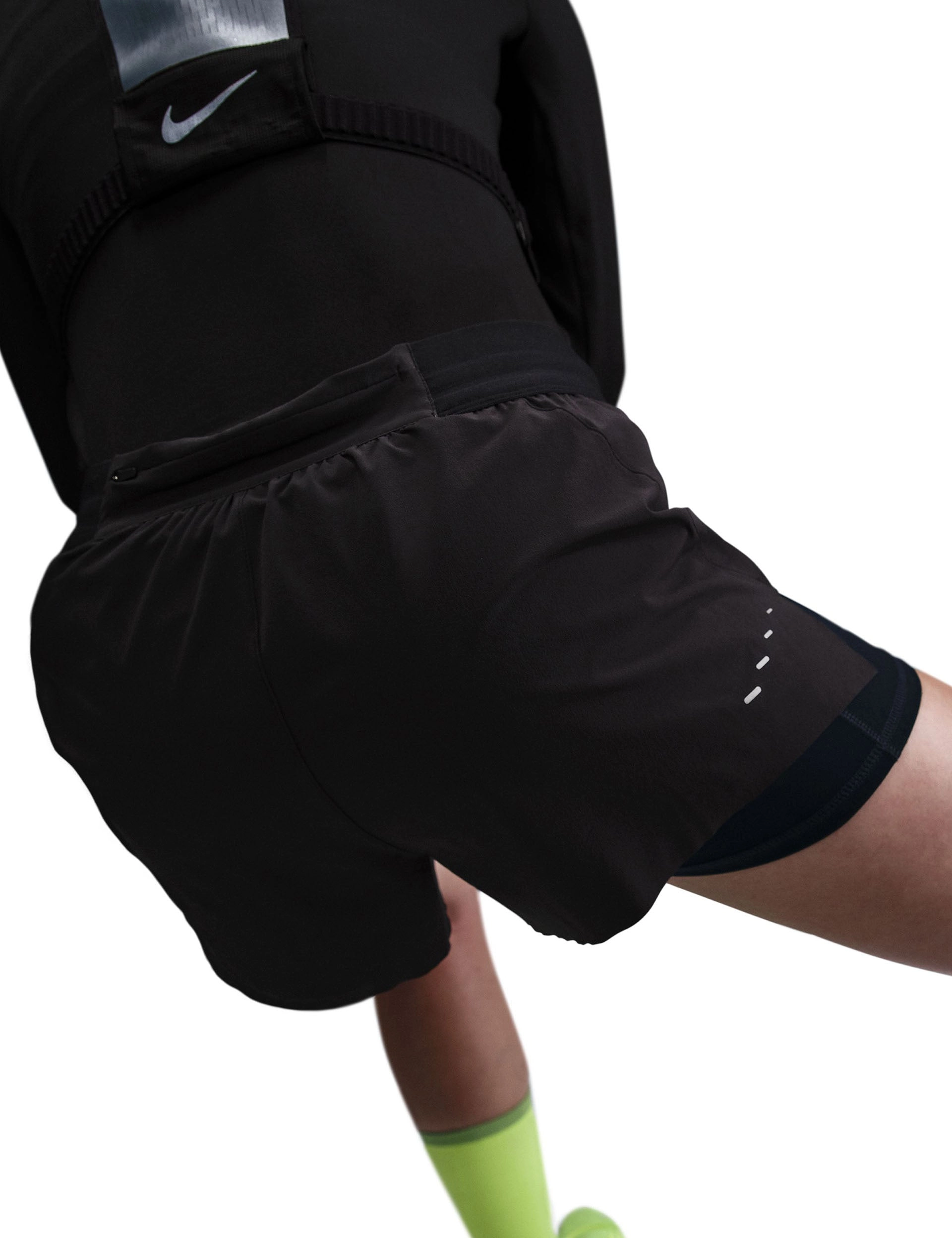 Swift Dri-FIT Mid-Rise 2-in-1 Running Shorts - Black/Reflective Silver