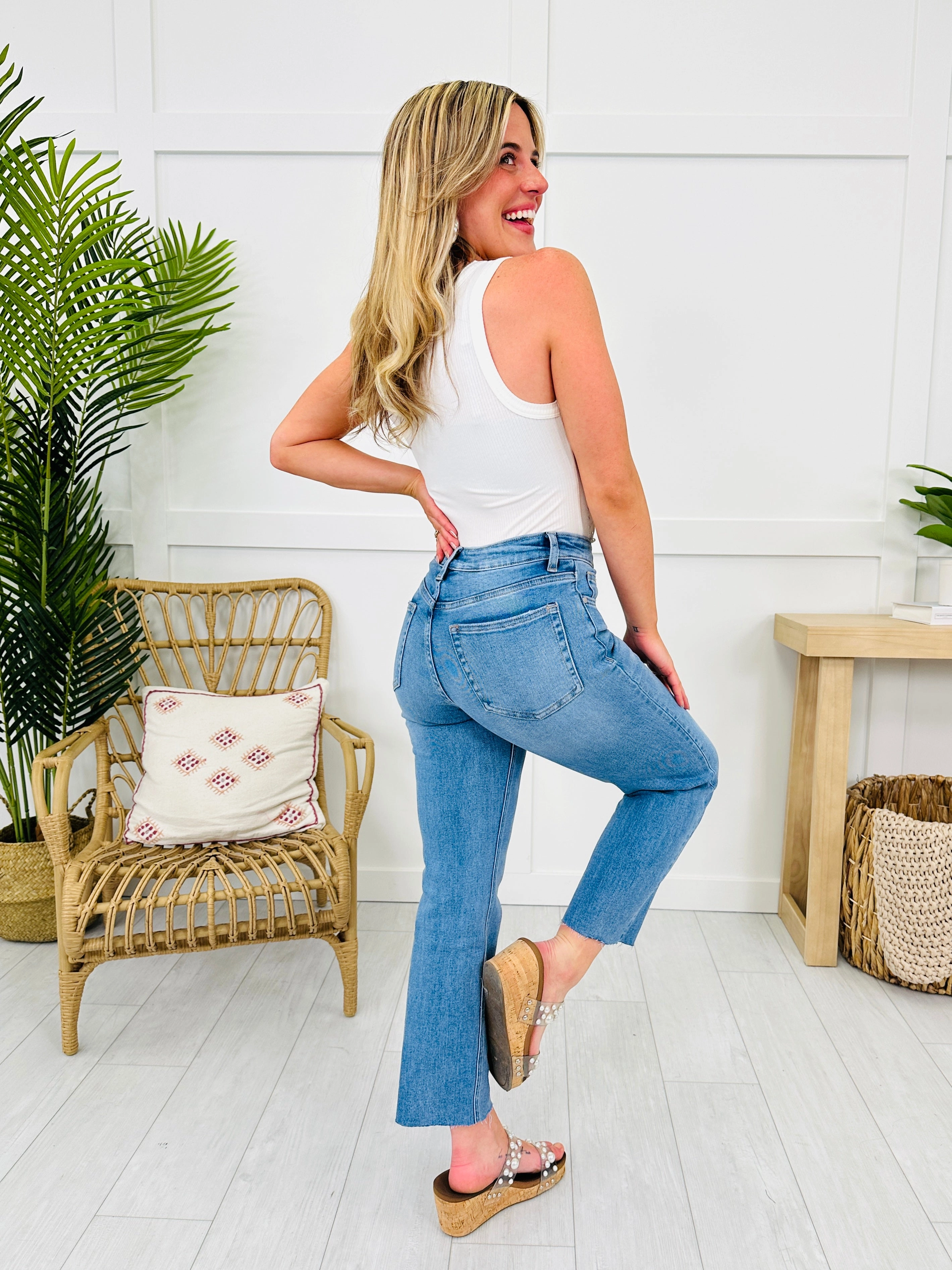 Take The Bait Slim Straight Cropped Jeans With Tummy Control