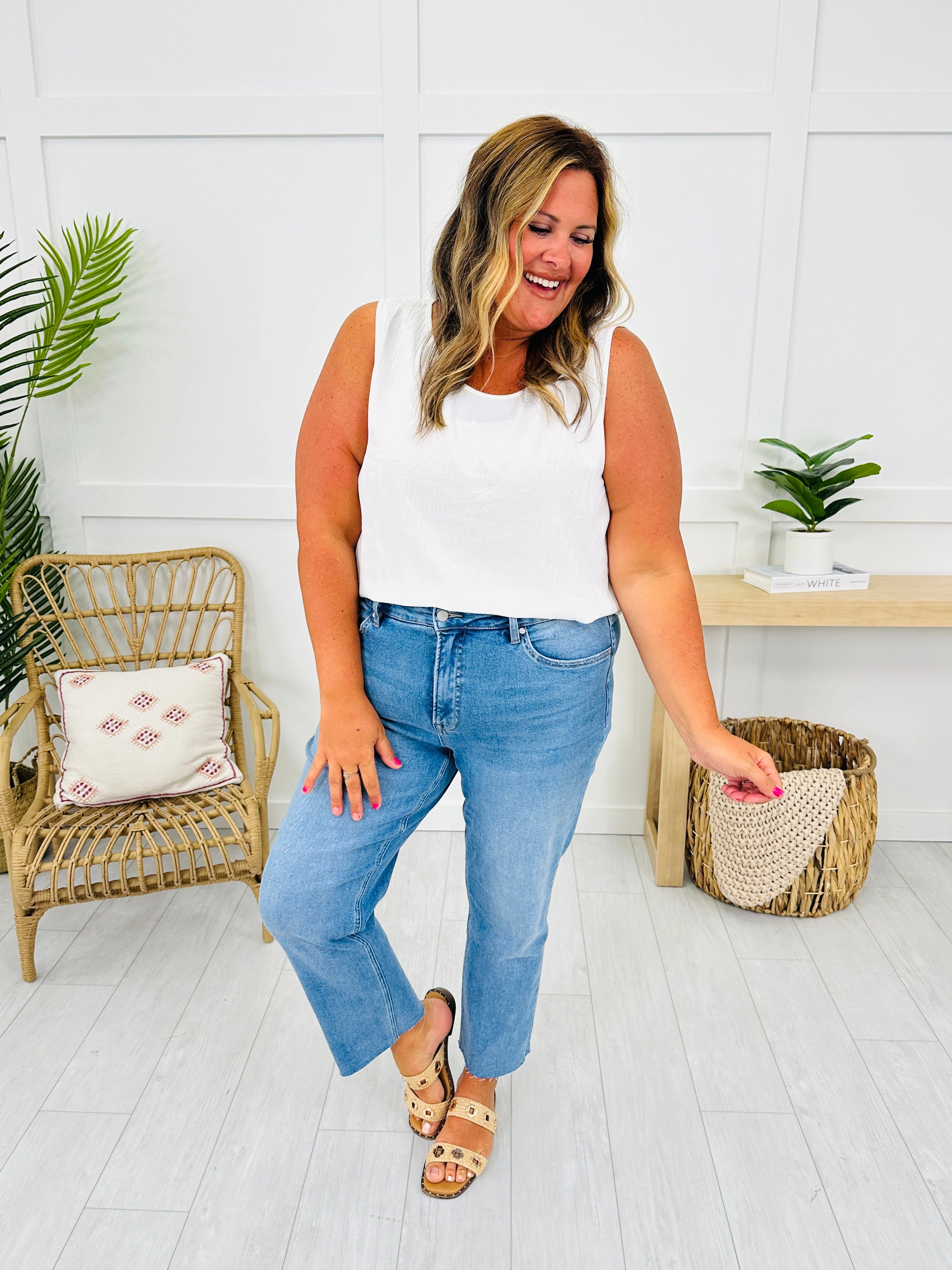 Take The Bait Slim Straight Cropped Jeans With Tummy Control