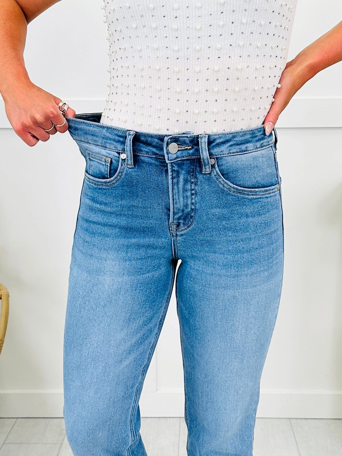 Take The Bait Slim Straight Cropped Jeans With Tummy Control