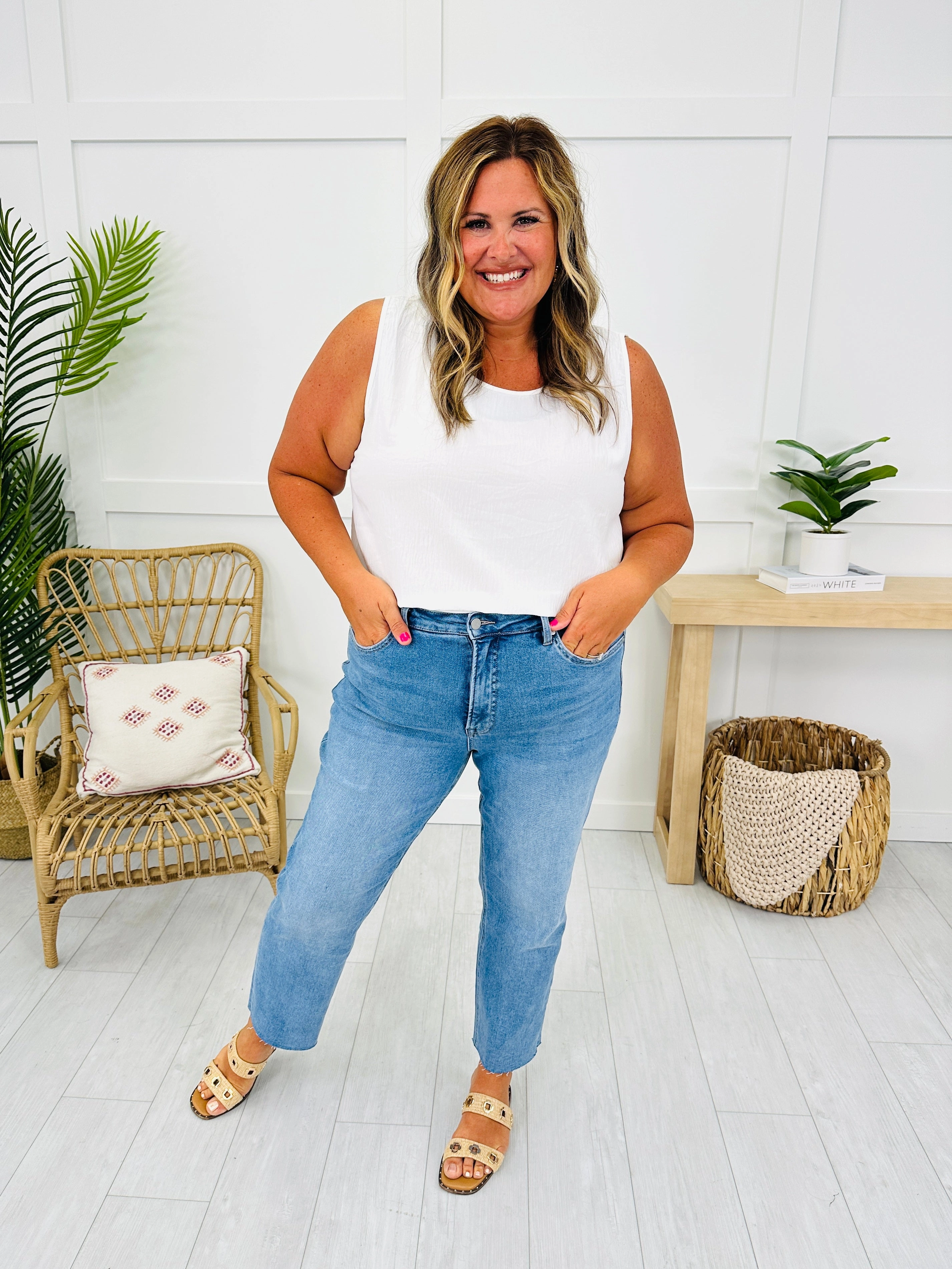 Take The Bait Slim Straight Cropped Jeans With Tummy Control