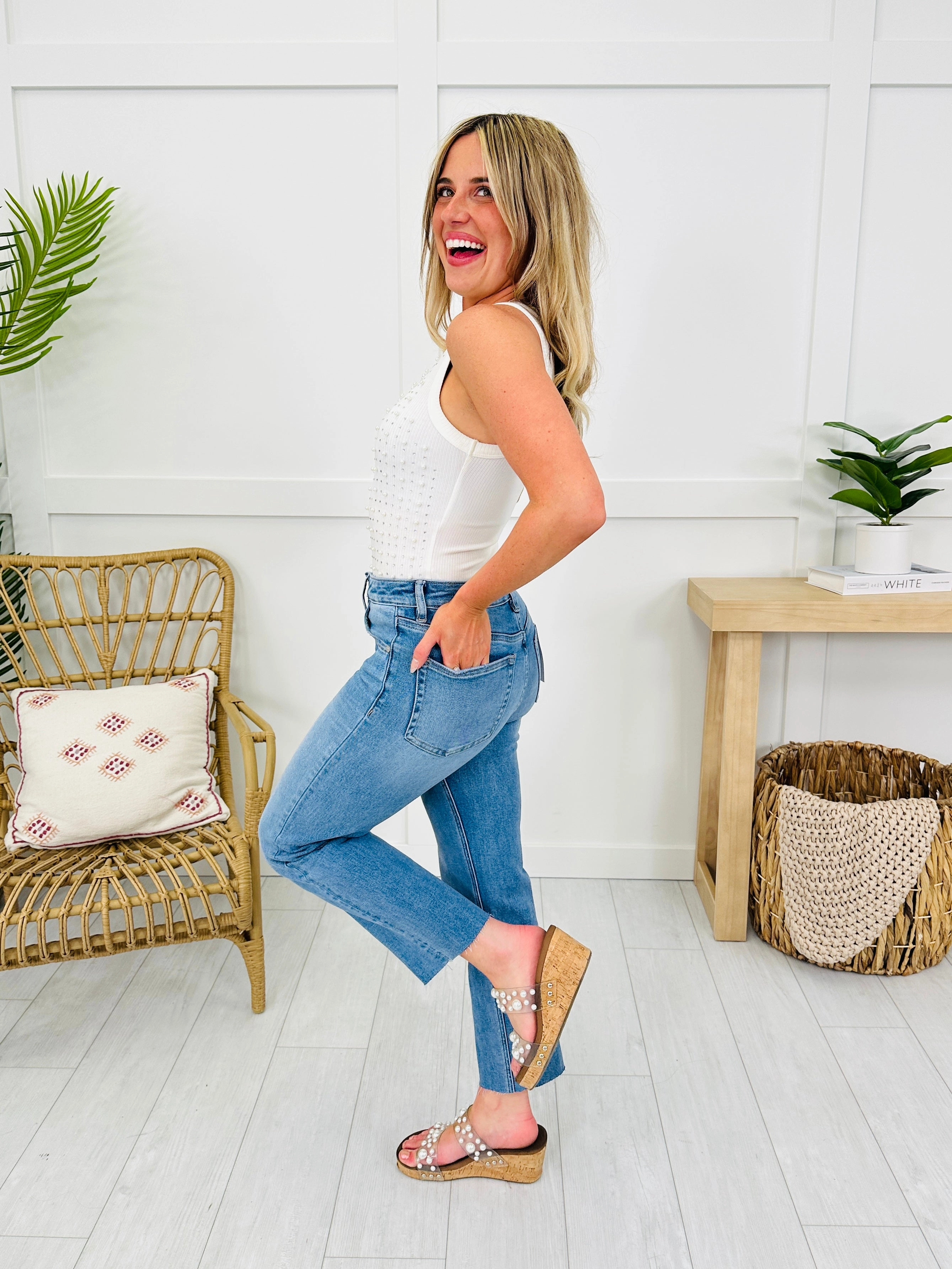 Take The Bait Slim Straight Cropped Jeans With Tummy Control