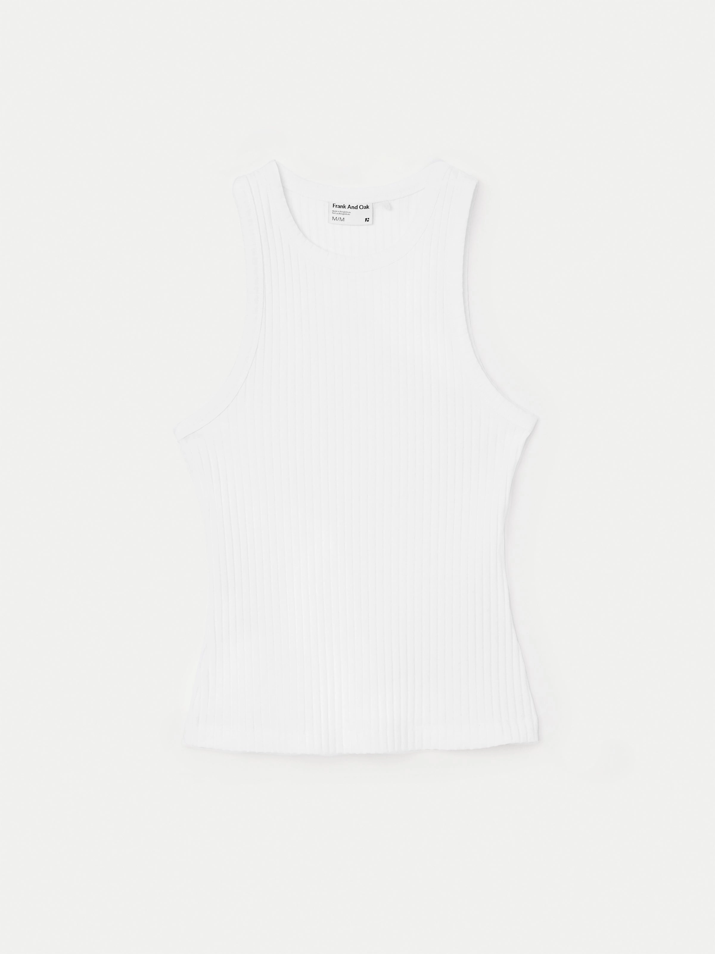 The Ribbed Tank Top in Bright White