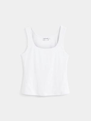 The Scoop Neck Tank Top in White