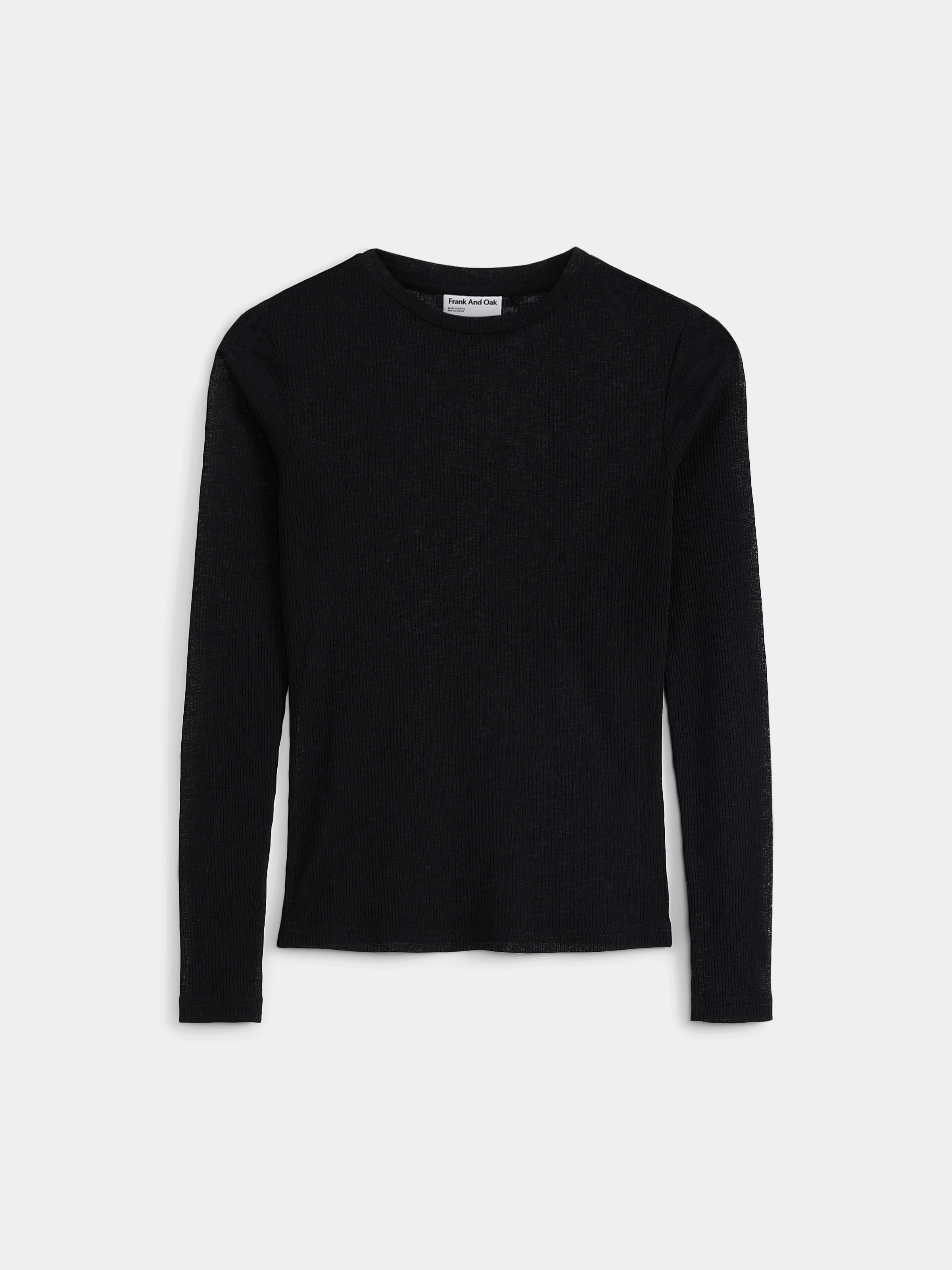 The Sheer Long Sleeve T-Shirt in Black