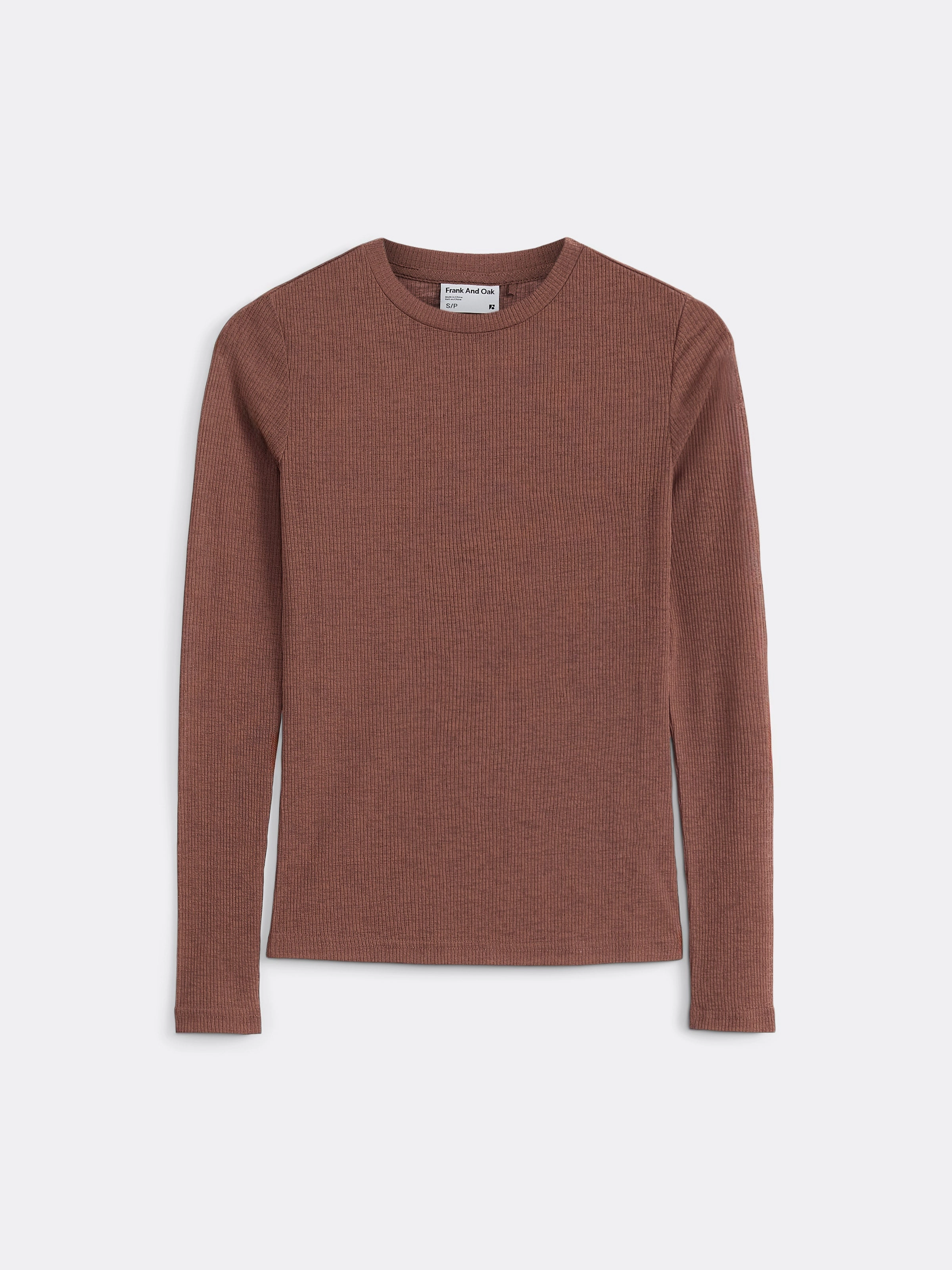 The Sheer Long Sleeve T-Shirt in Café au lait