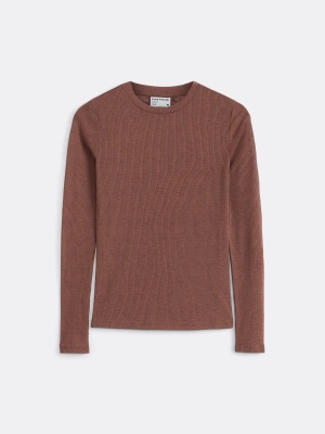 The Sheer Long Sleeve T-Shirt in Café au lait