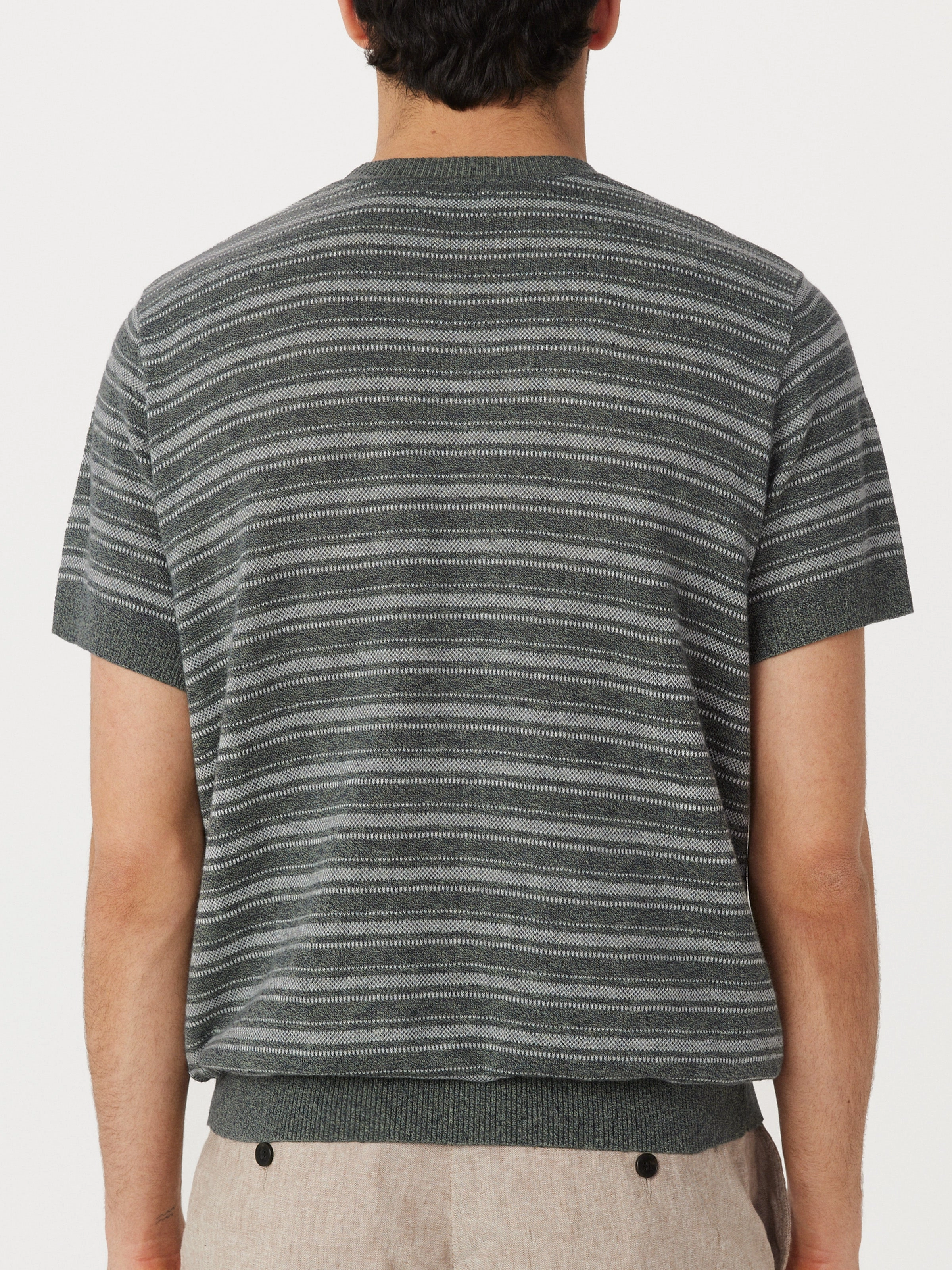 The Short Sleeve Linen Sweater in Green