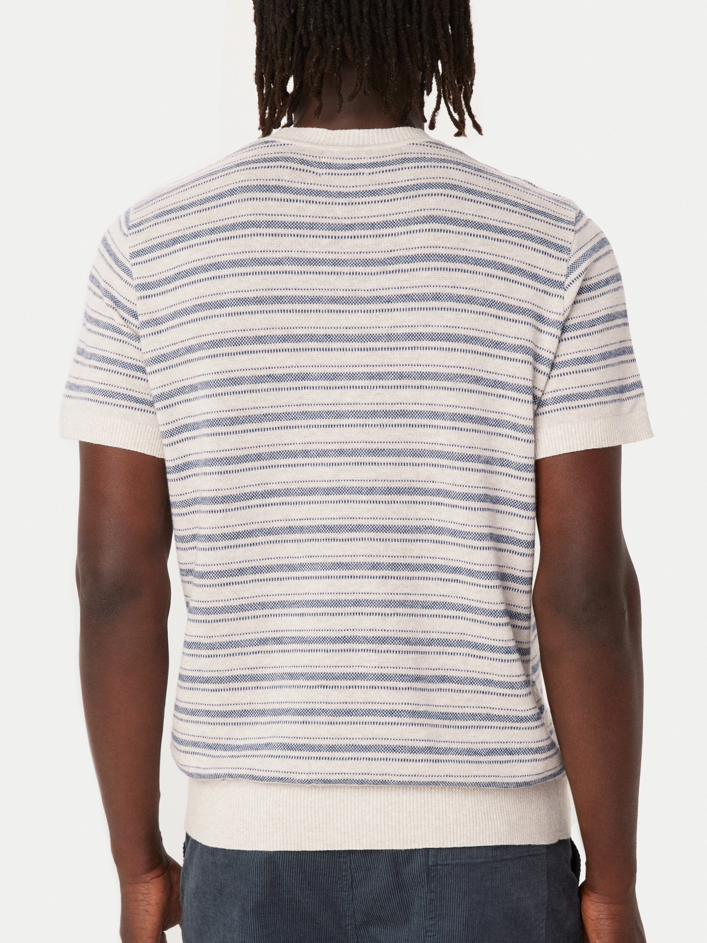 The Short Sleeve Linen Sweater in Light Beige
