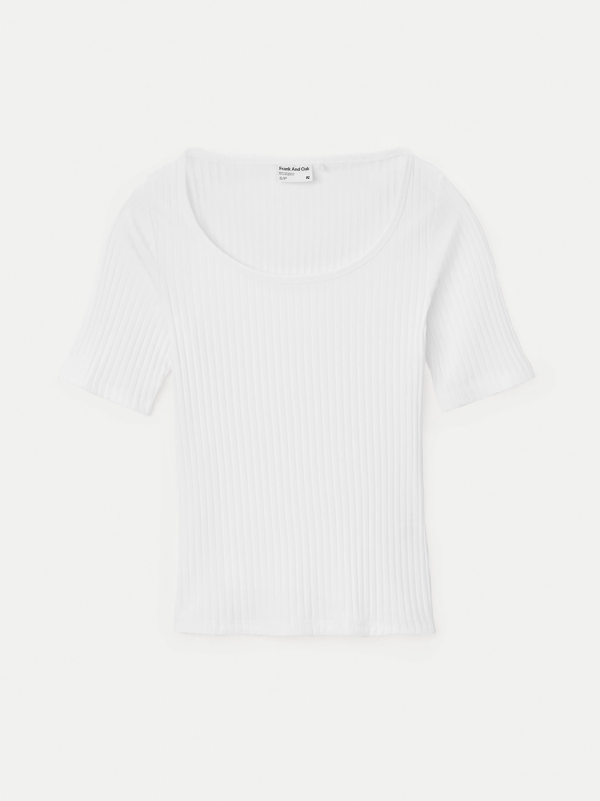 The Slim Ribbed Top in Bright White