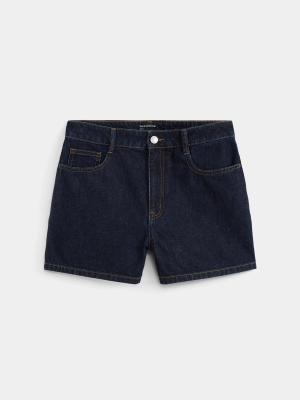 The Tina Relaxed Denim Short in Dark Wash