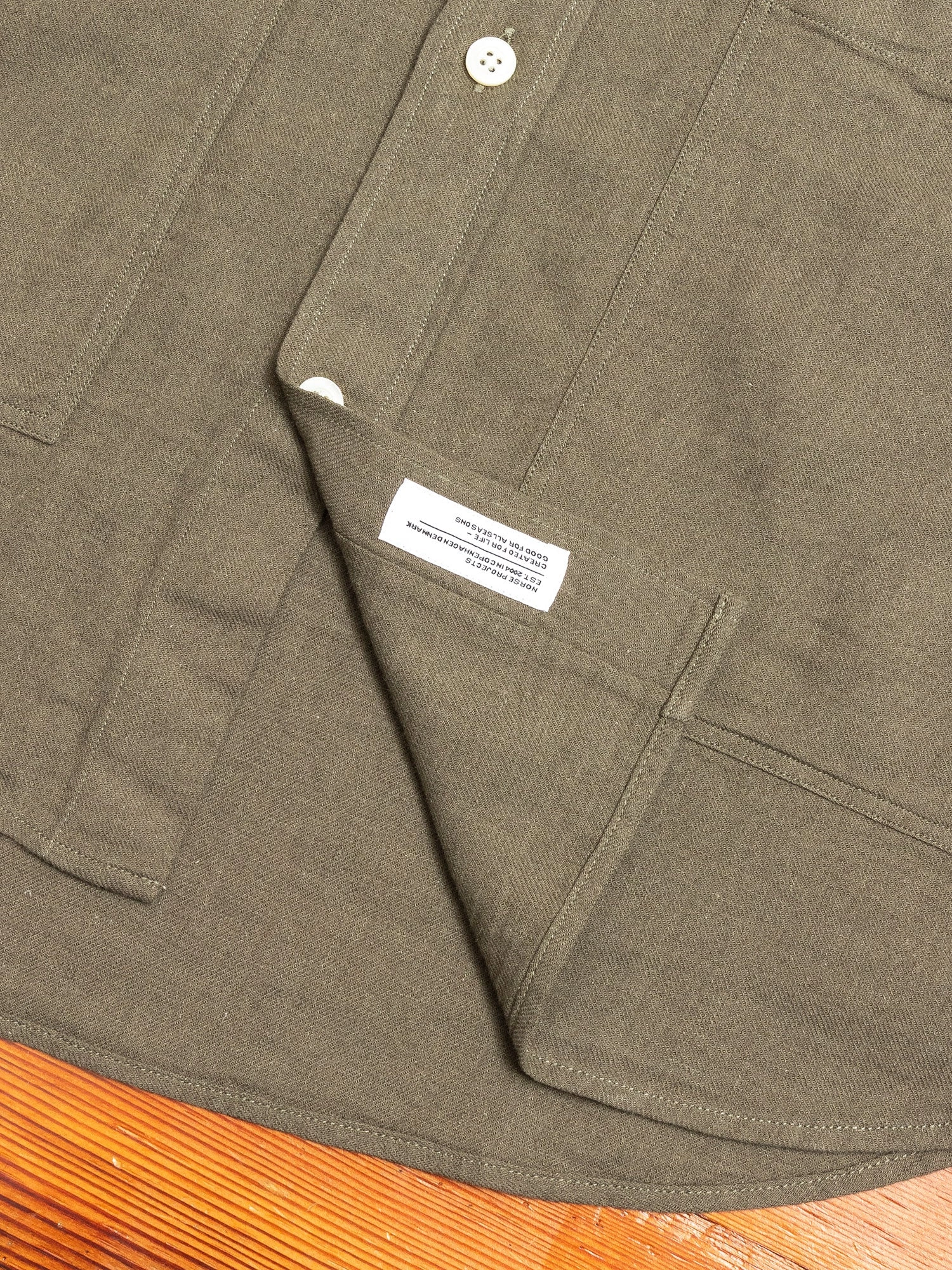 Thorsten Cotton Linen Shirt in Ivy Green
