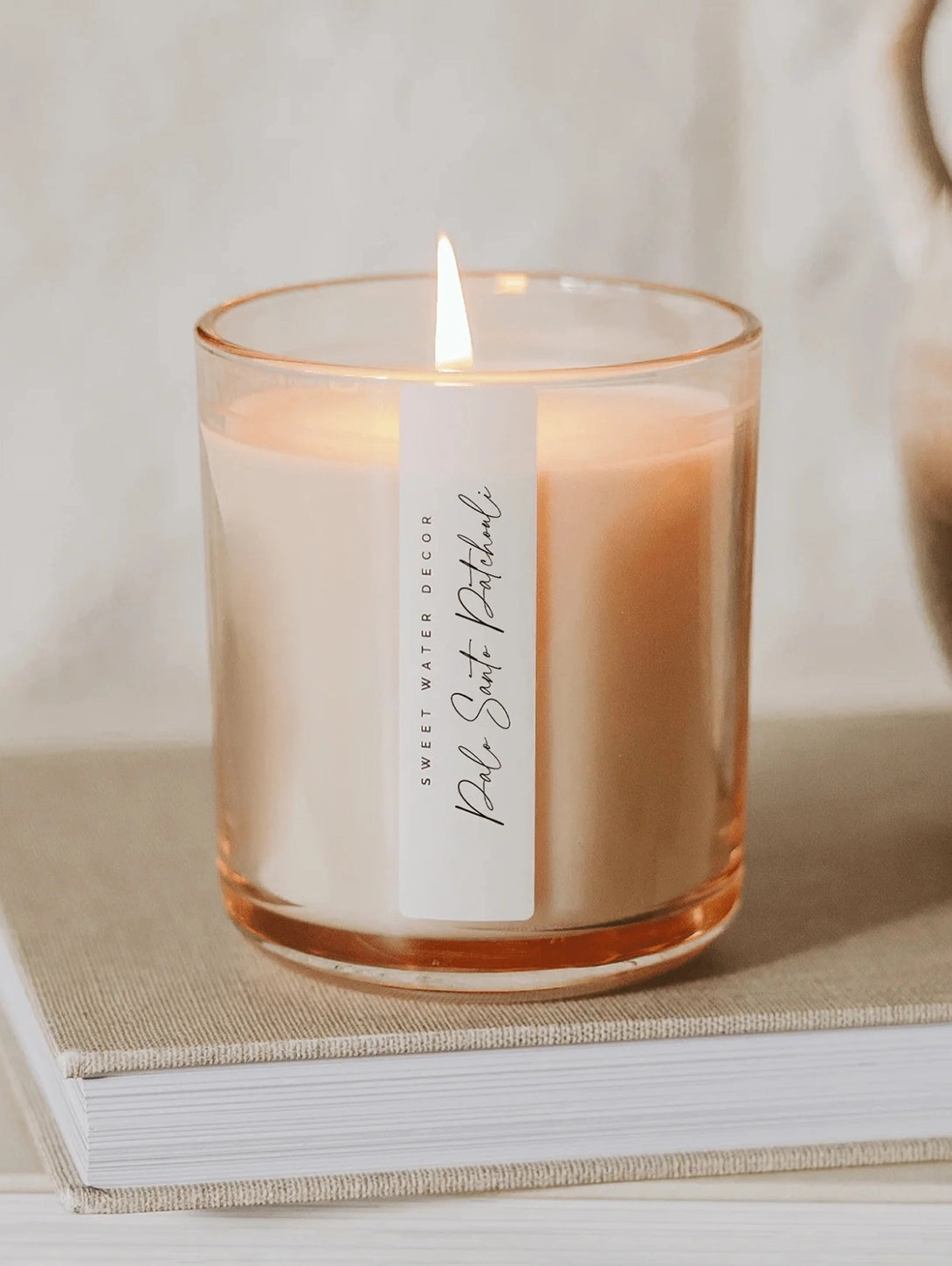 Tinted Glass Soy Candle - Palo Santo Patchouli