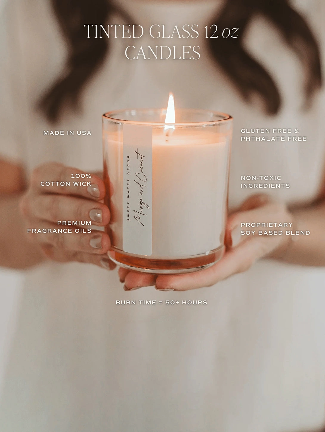 Tinted Glass Soy Candle - Palo Santo Patchouli