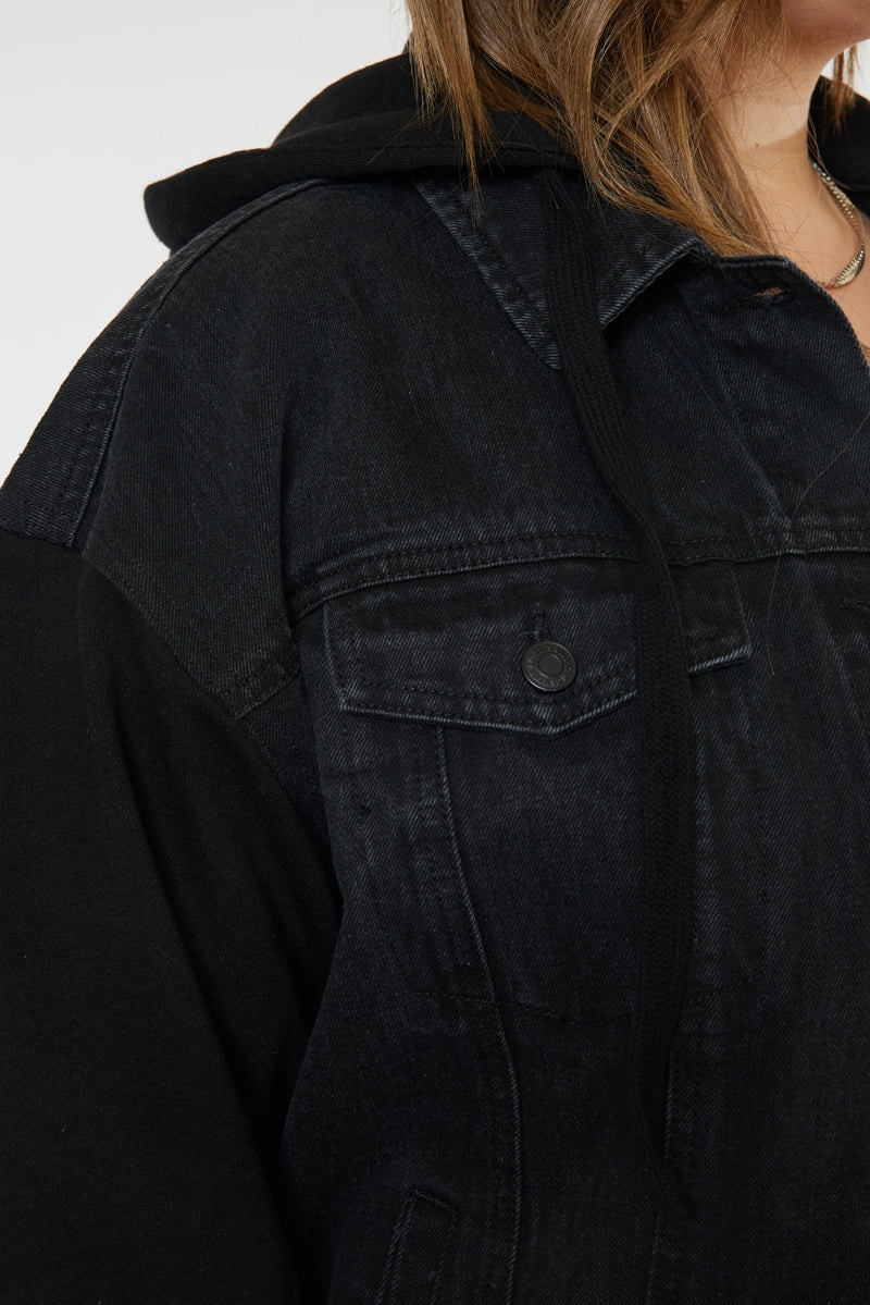 Tori Hooded Boyfriend Denim Jacket (Plus Size)