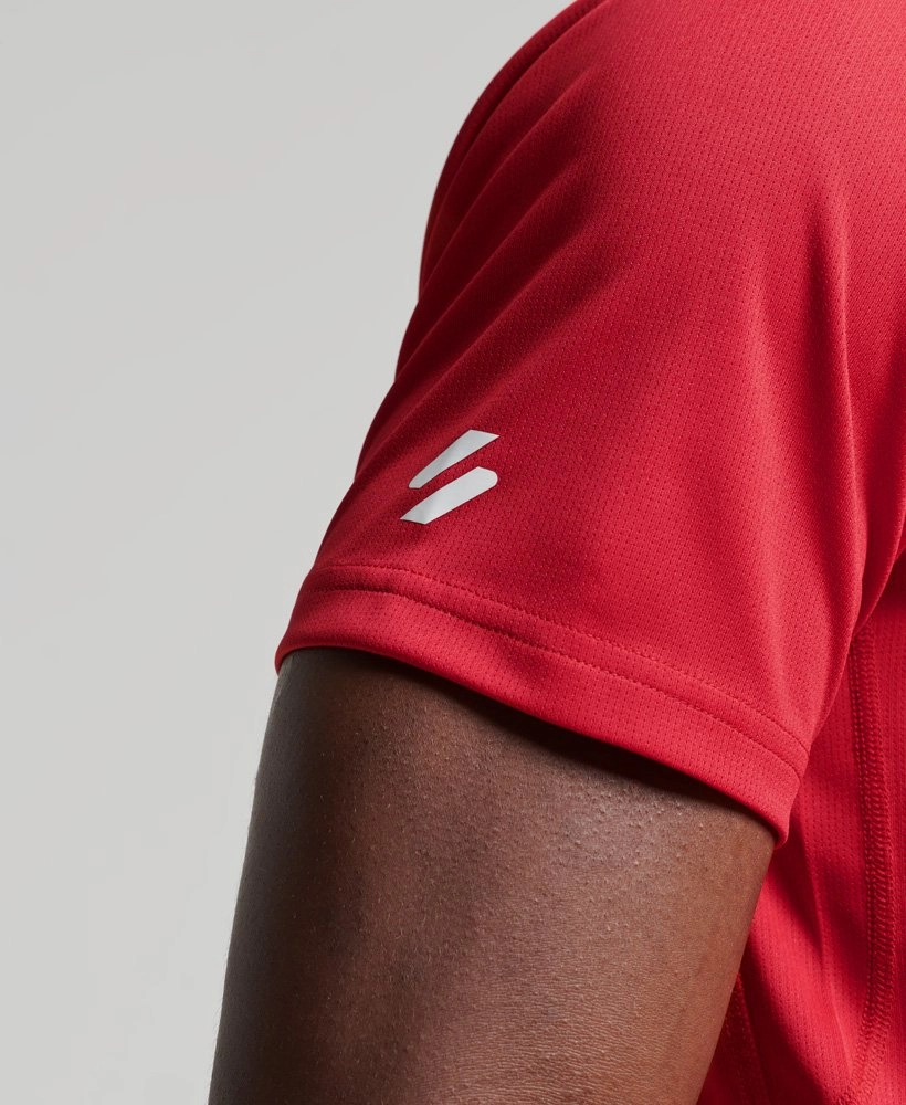Train Active Logo Ss Tee | Carmine Red