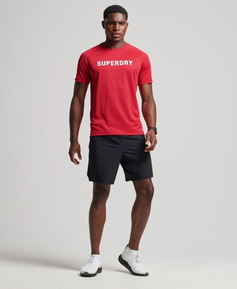 Train Active Logo Ss Tee | Carmine Red