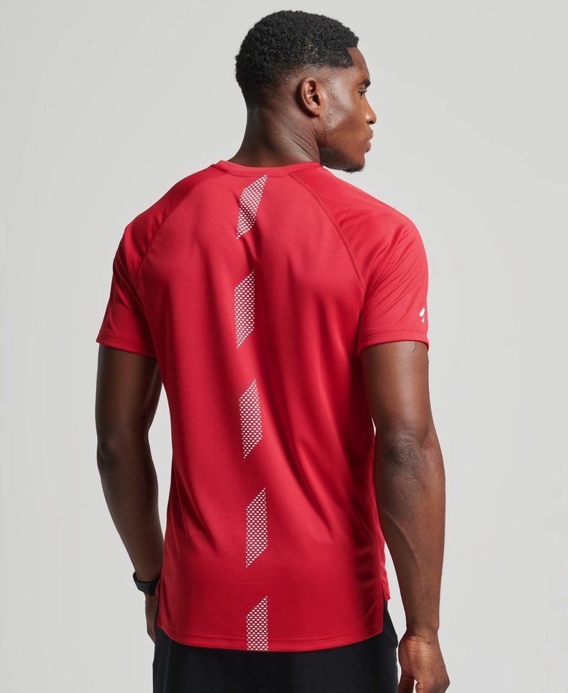 Train Active Logo Ss Tee | Carmine Red