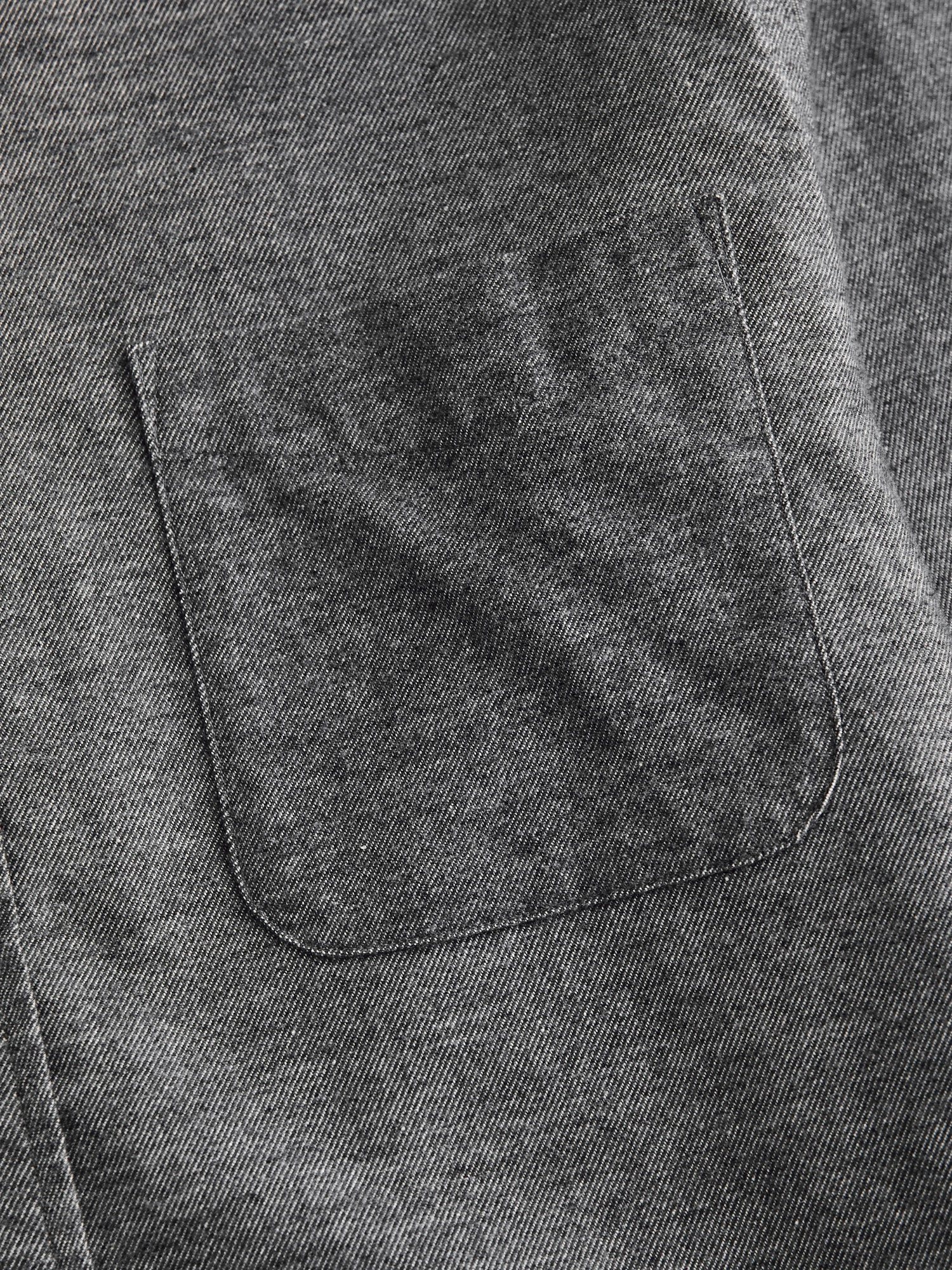 Twill Flannel Button-Down Shirt in Grey