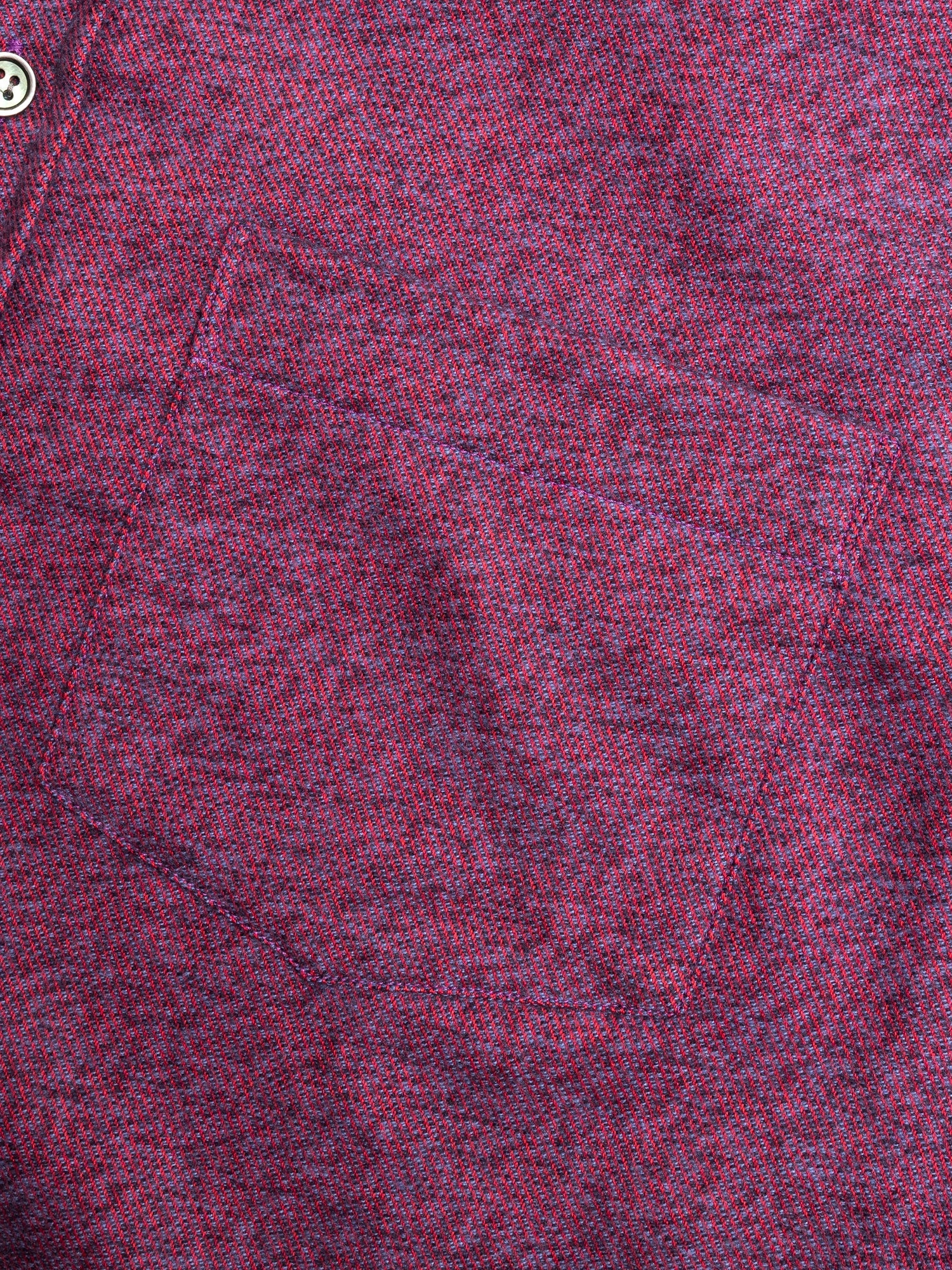 Twill Flannel Button-Down Shirt in Magenta