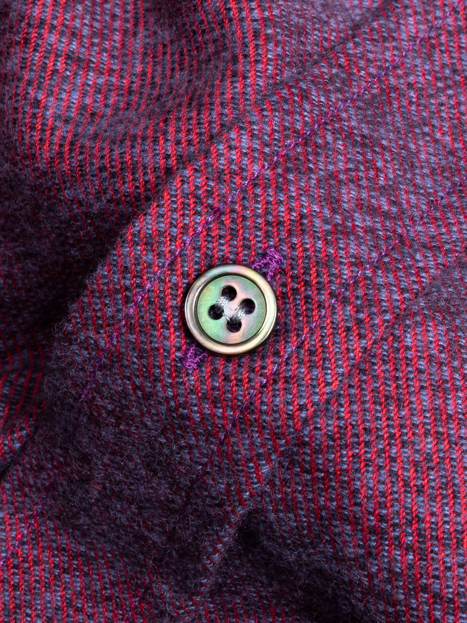 Twill Flannel Button-Down Shirt in Magenta