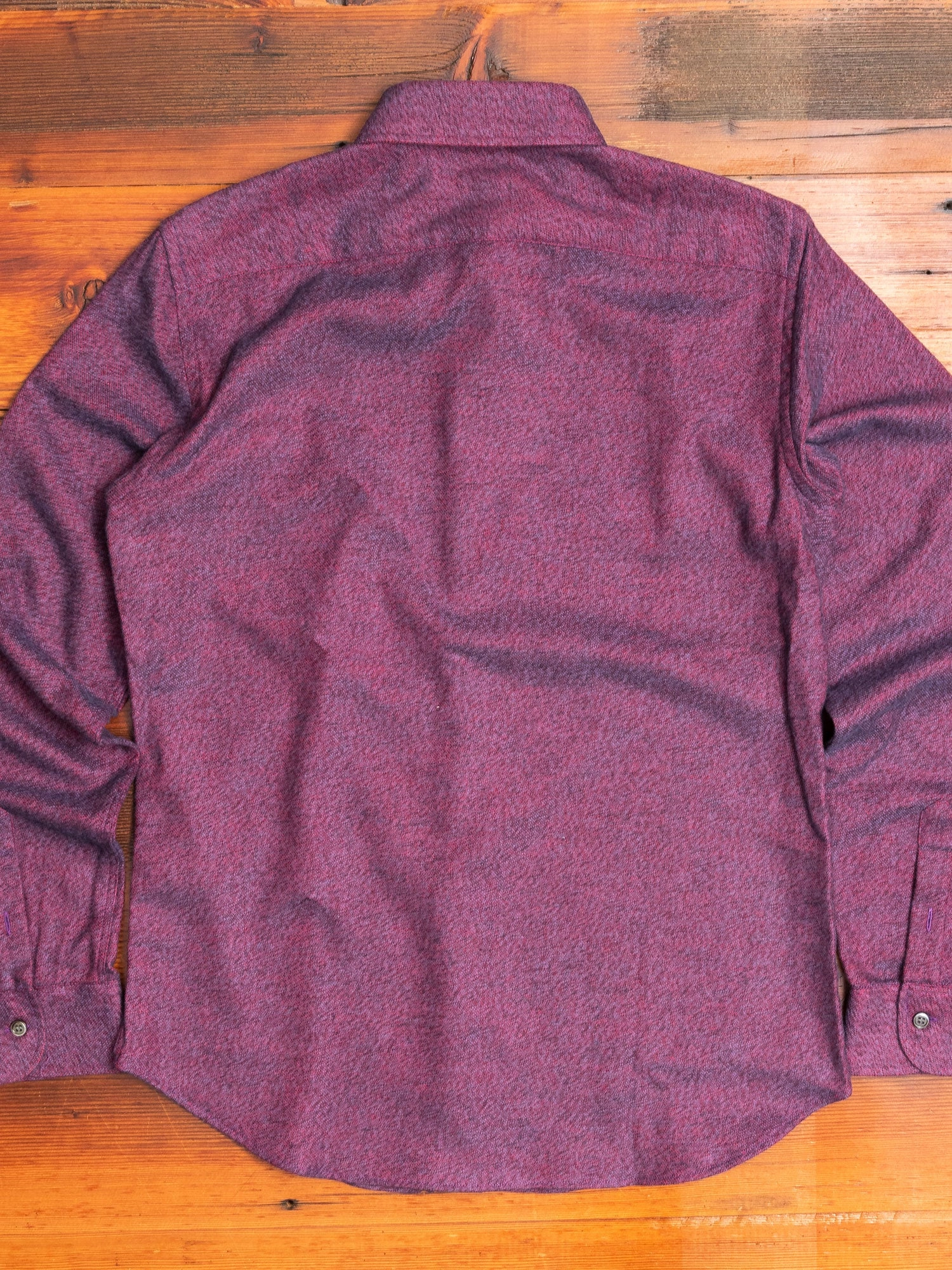 Twill Flannel Button-Down Shirt in Magenta