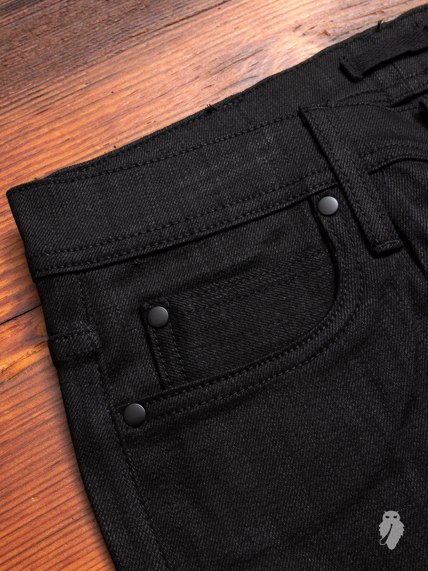 UB444 Black Stretch Selvedge Denim - Tight Fit