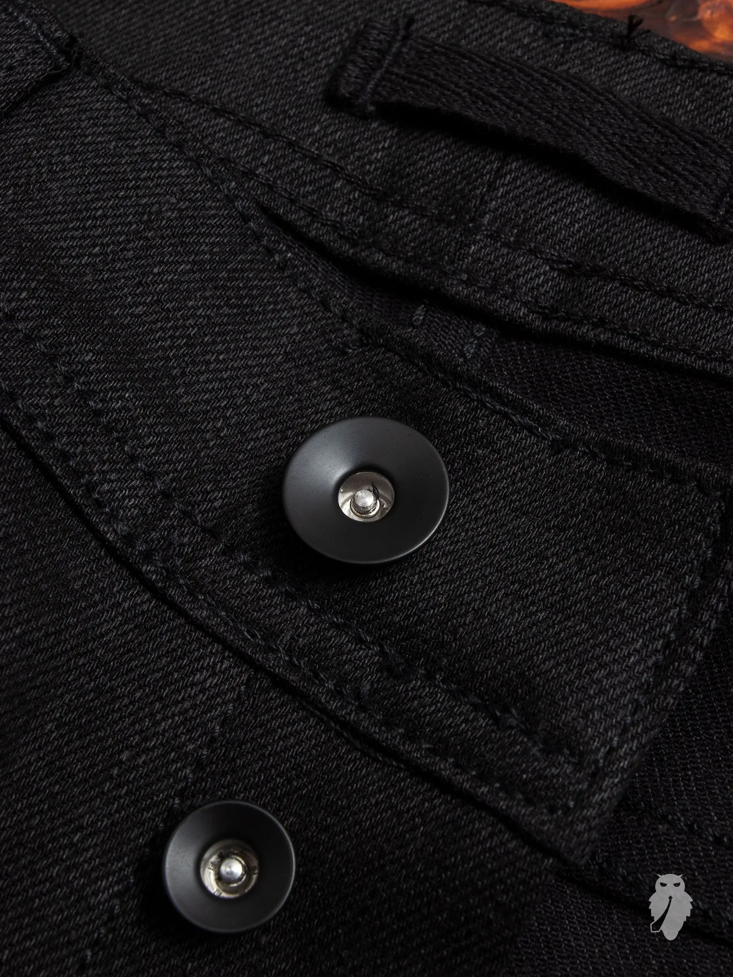 UB444 Black Stretch Selvedge Denim - Tight Fit