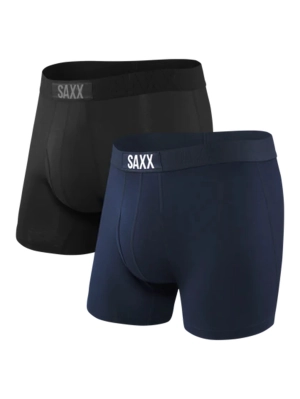 Ultra Soft Boxer Brief Fly 2 Pack - Black Navy