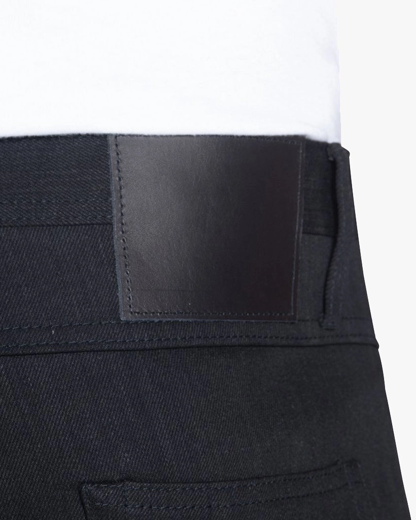 Unbranded UB344 Straight Fit Mens Jeans - 11oz Solid Black Stretch Selvedge