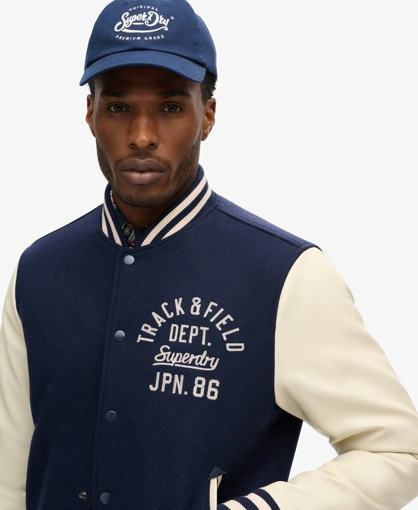 Varsity Chain Stitch Bomber | Atlantic Navy