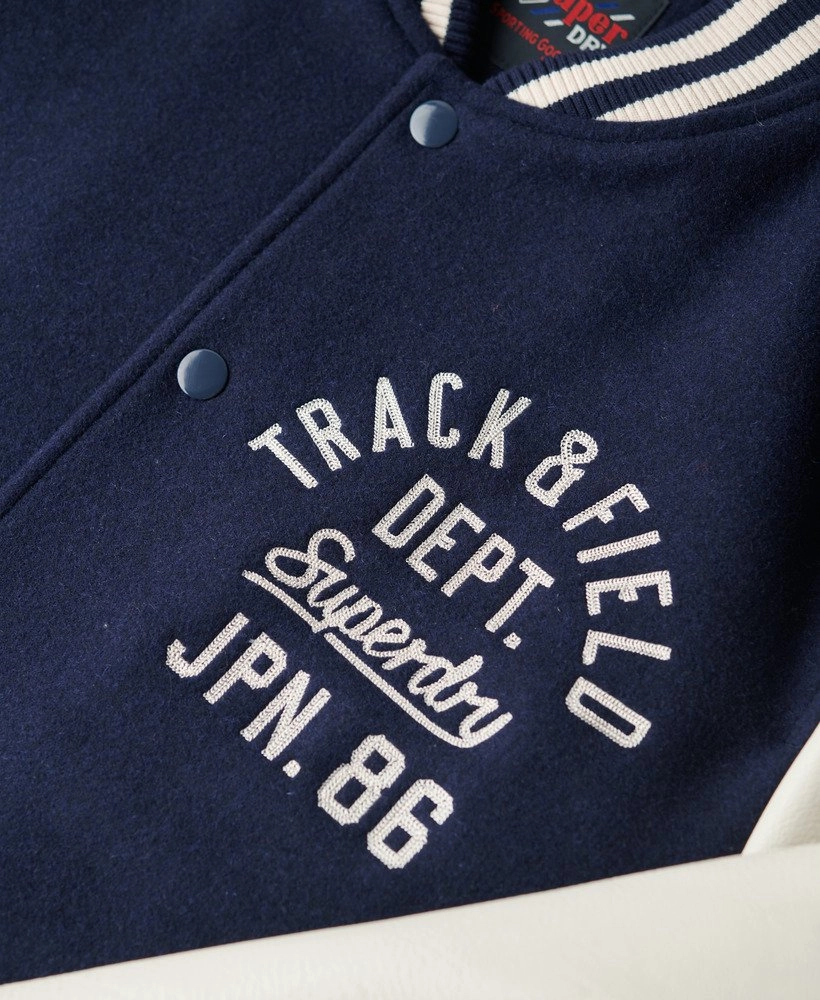 Varsity Chain Stitch Bomber | Atlantic Navy