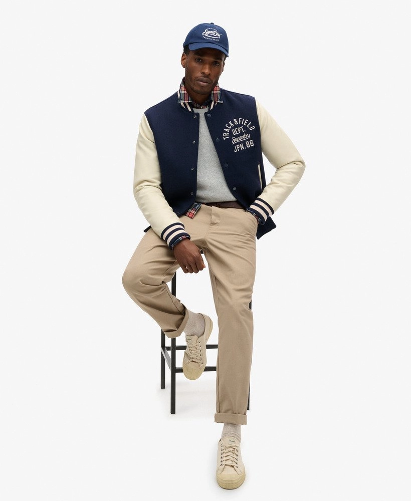 Varsity Chain Stitch Bomber | Atlantic Navy