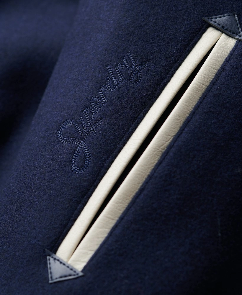 Varsity Chain Stitch Bomber | Atlantic Navy
