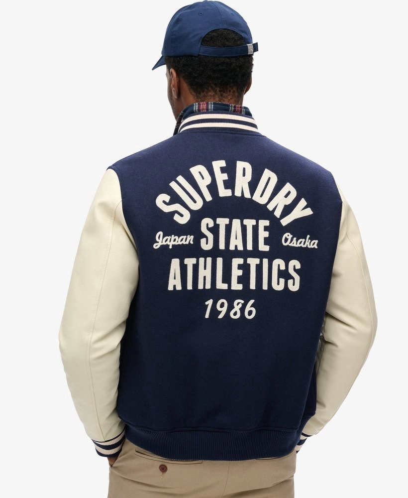 Varsity Chain Stitch Bomber | Atlantic Navy