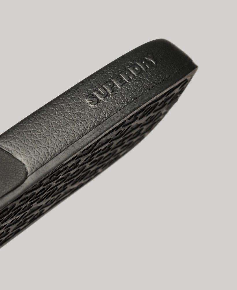 Vegan Logo Pool Sliders | Black/Black