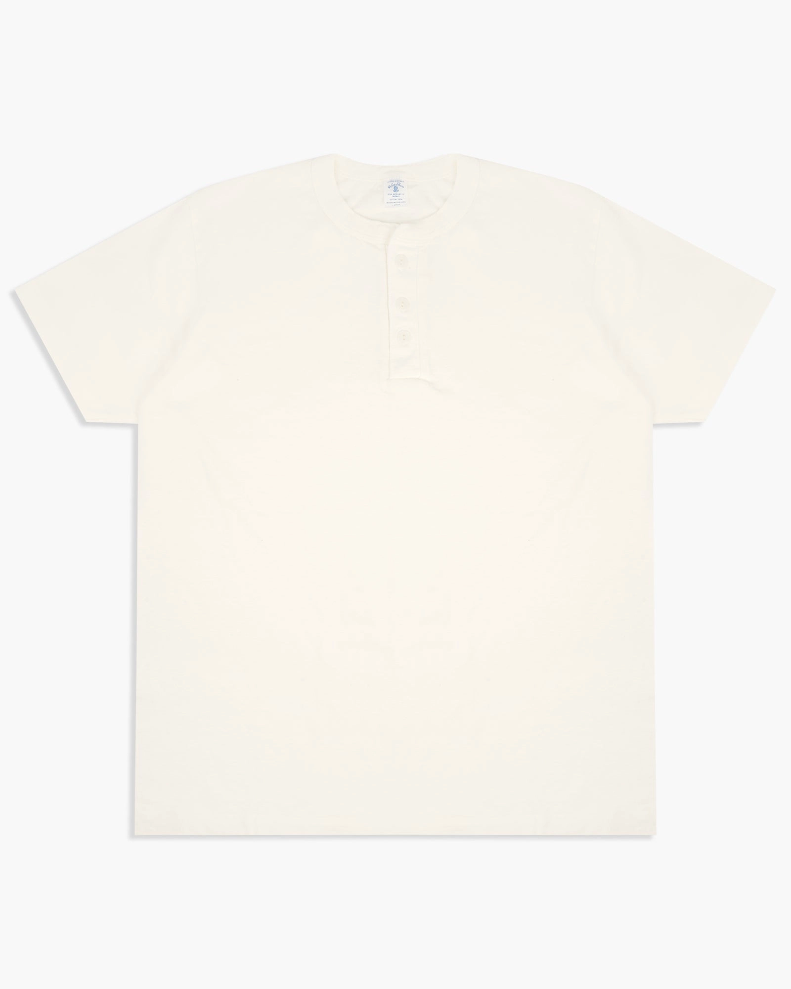 Velva Sheen 14/1 Pigment S/S Henley Tee - Off White