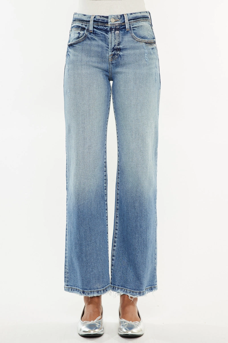 Veronica Premier High Rise Slim Wide Leg Jeans