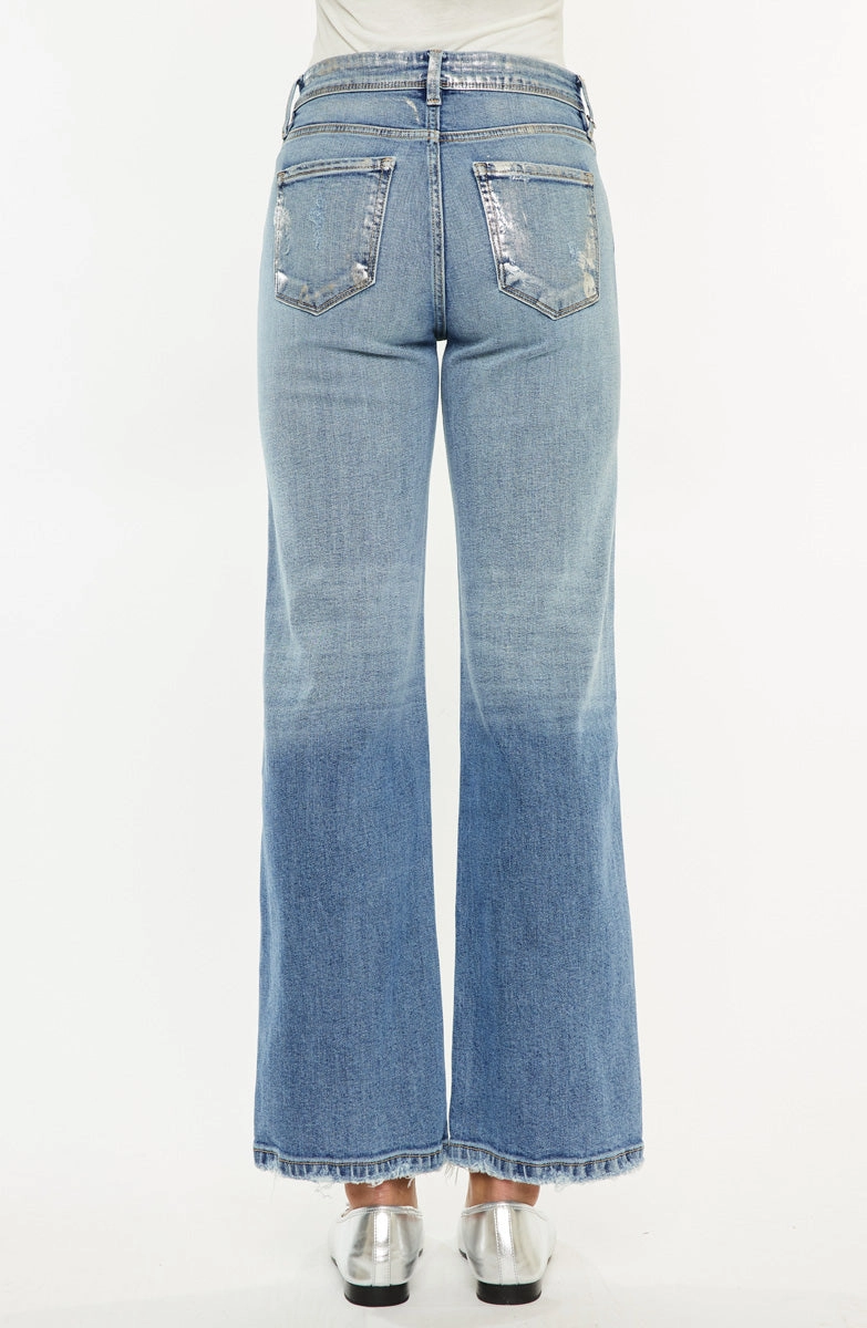 Veronica Premier High Rise Slim Wide Leg Jeans