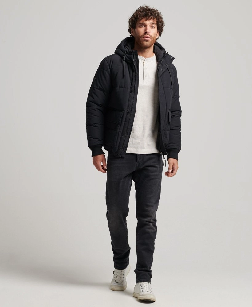 Vintage Mountain Puffer Jacket | Jet Black