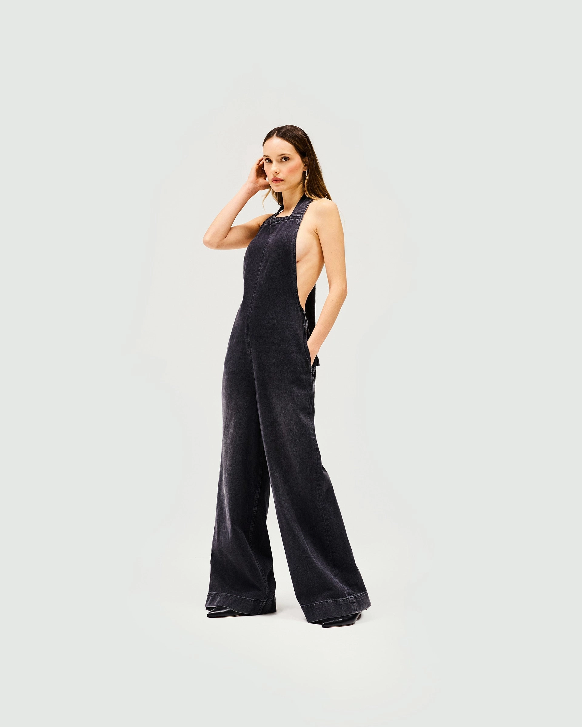 Voltage Denim Jumpsuit - Washed Black