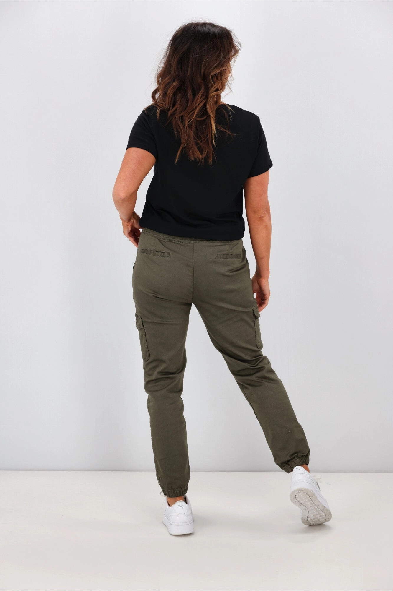 Wakee Denim Lucy Cargo Jean Khaki