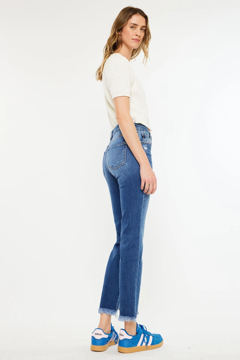 Walnut High Rise Slim Straight Leg Jeans