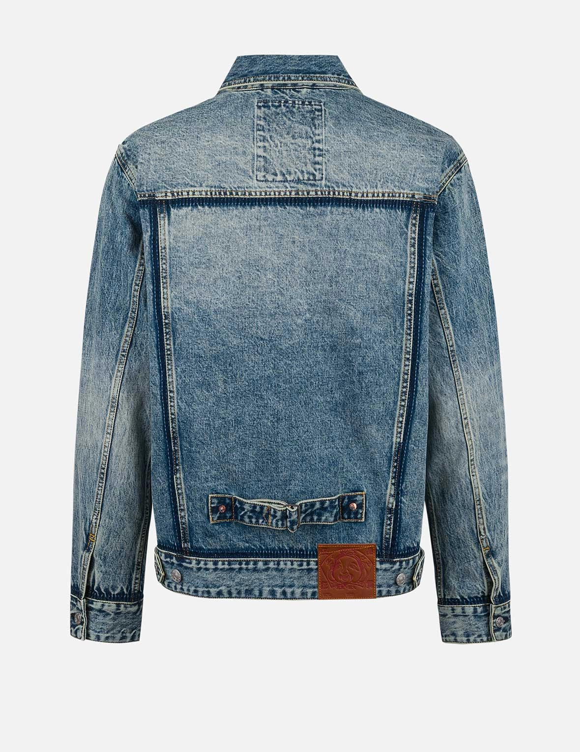 Washed Seagull Appliqué Embroidery Relax Fit Denim Jacket
