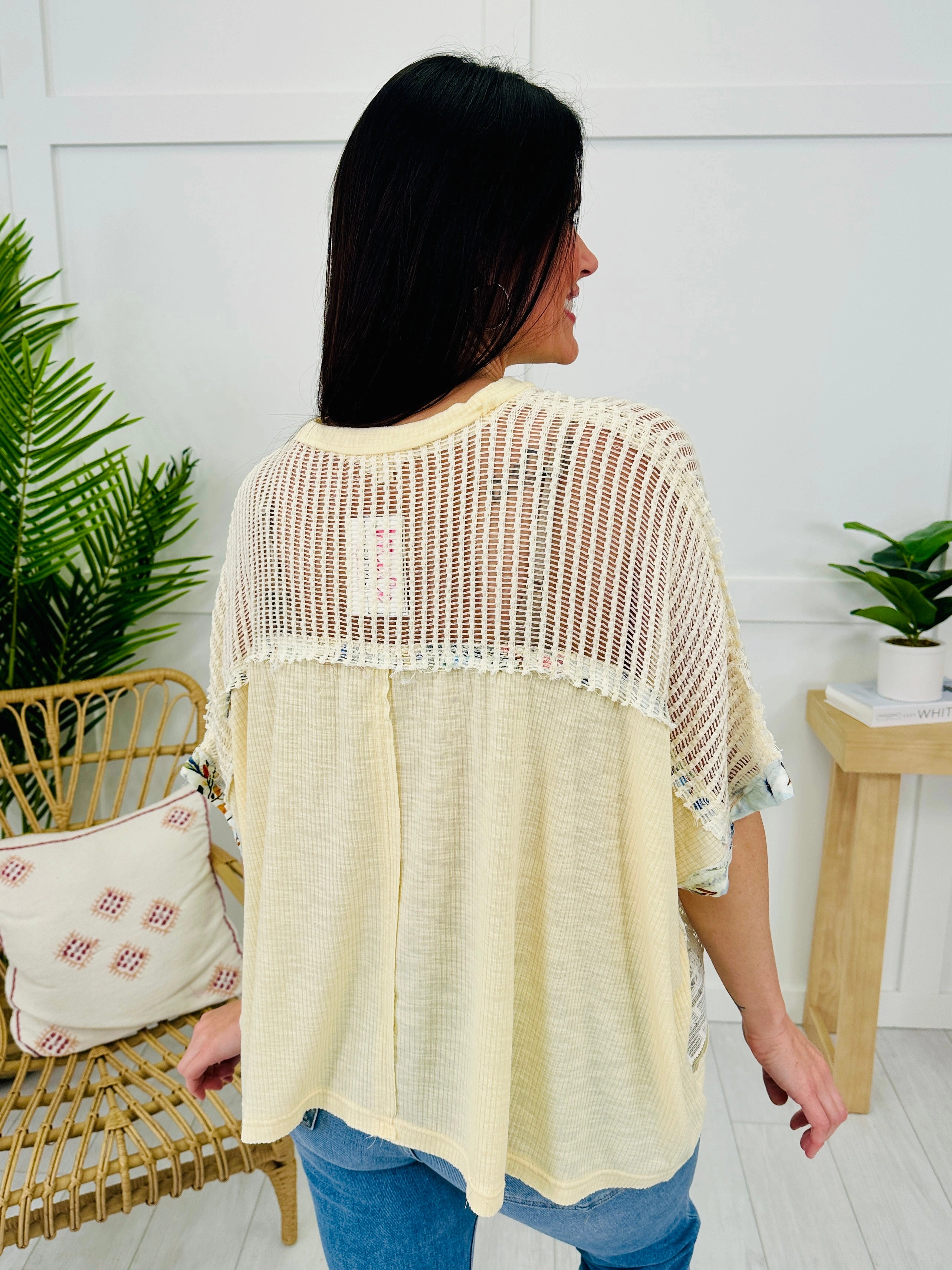 Watercolor Whimsy Top In Cream