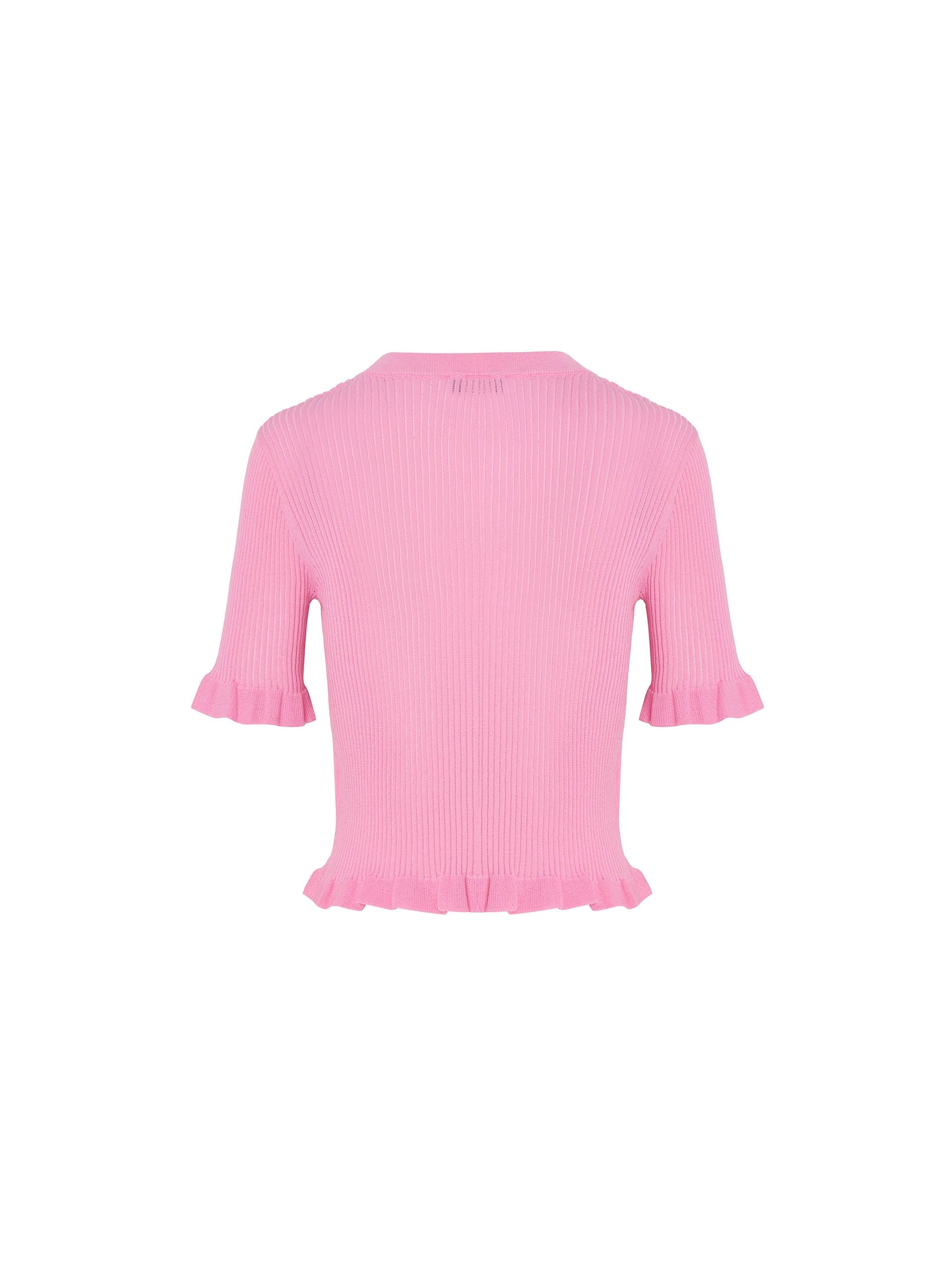 Wavy Trim Knit Cardigan