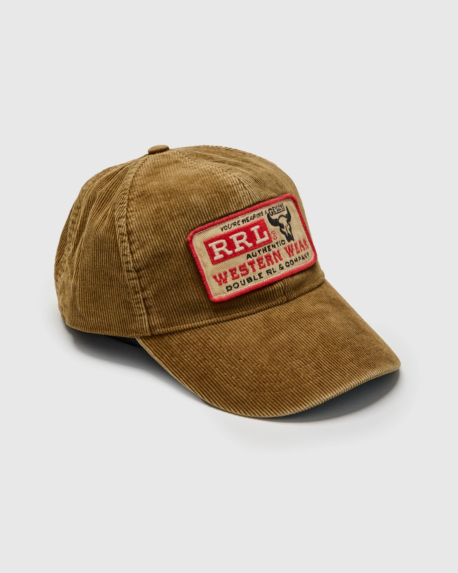Western Patch Cap in Tan Corduroy
