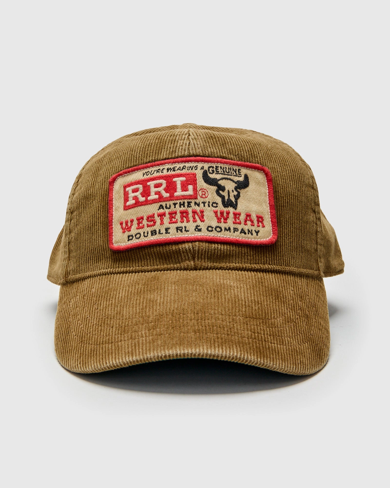 Western Patch Cap in Tan Corduroy