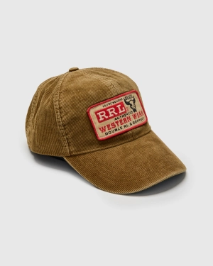 Western Patch Cap in Tan Corduroy